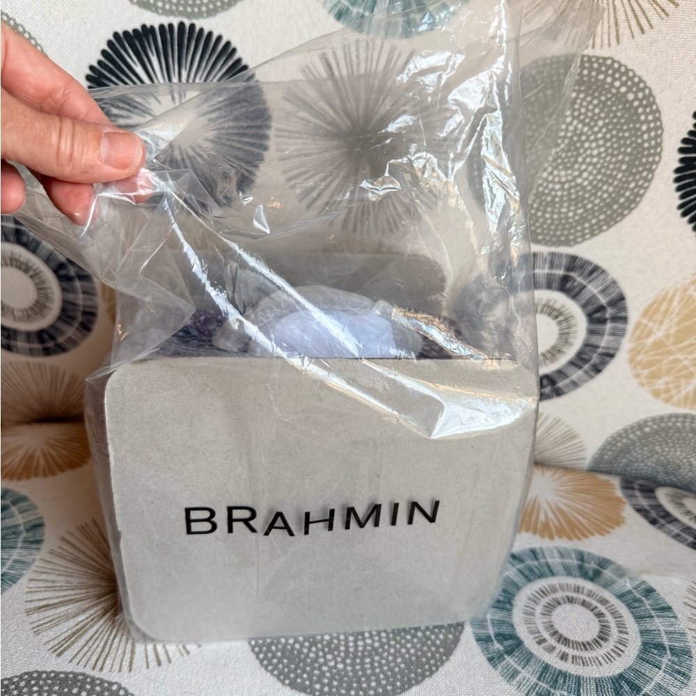 Brahmin Small Charmaine Passion Purple Iridescent Purple Cosmetic Case NWT - Picture 10 of 12
